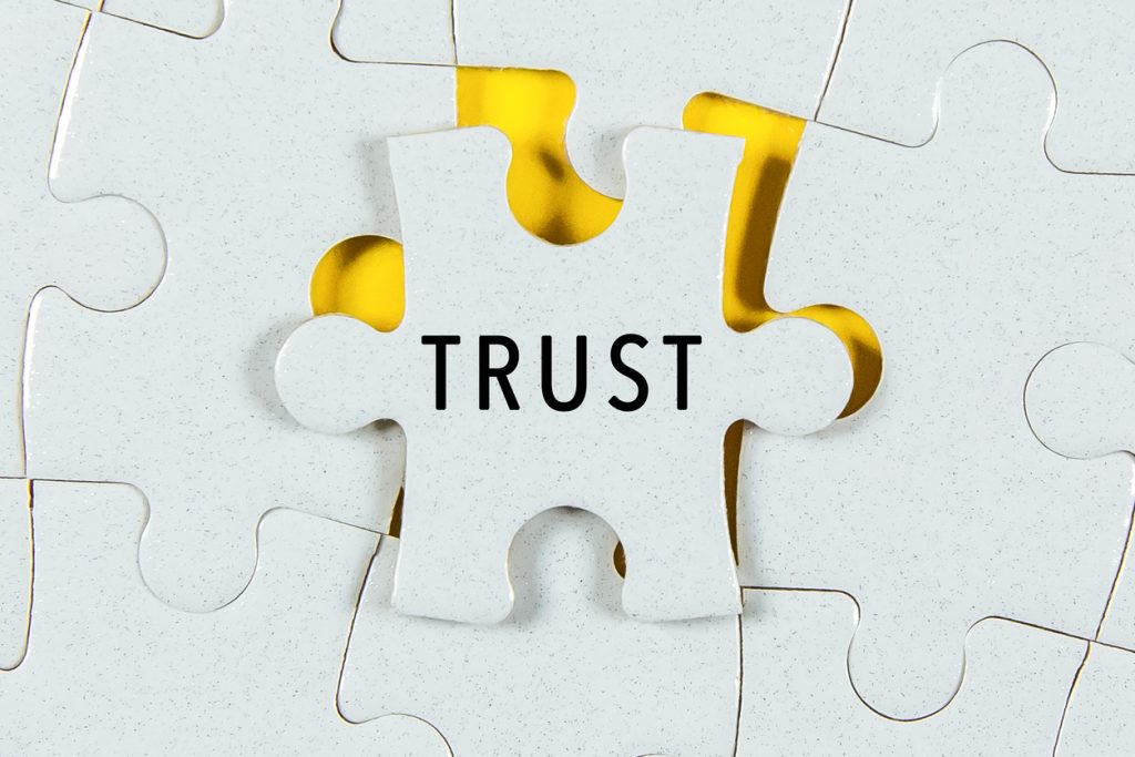Trust word on a Jigsaw Puzzle